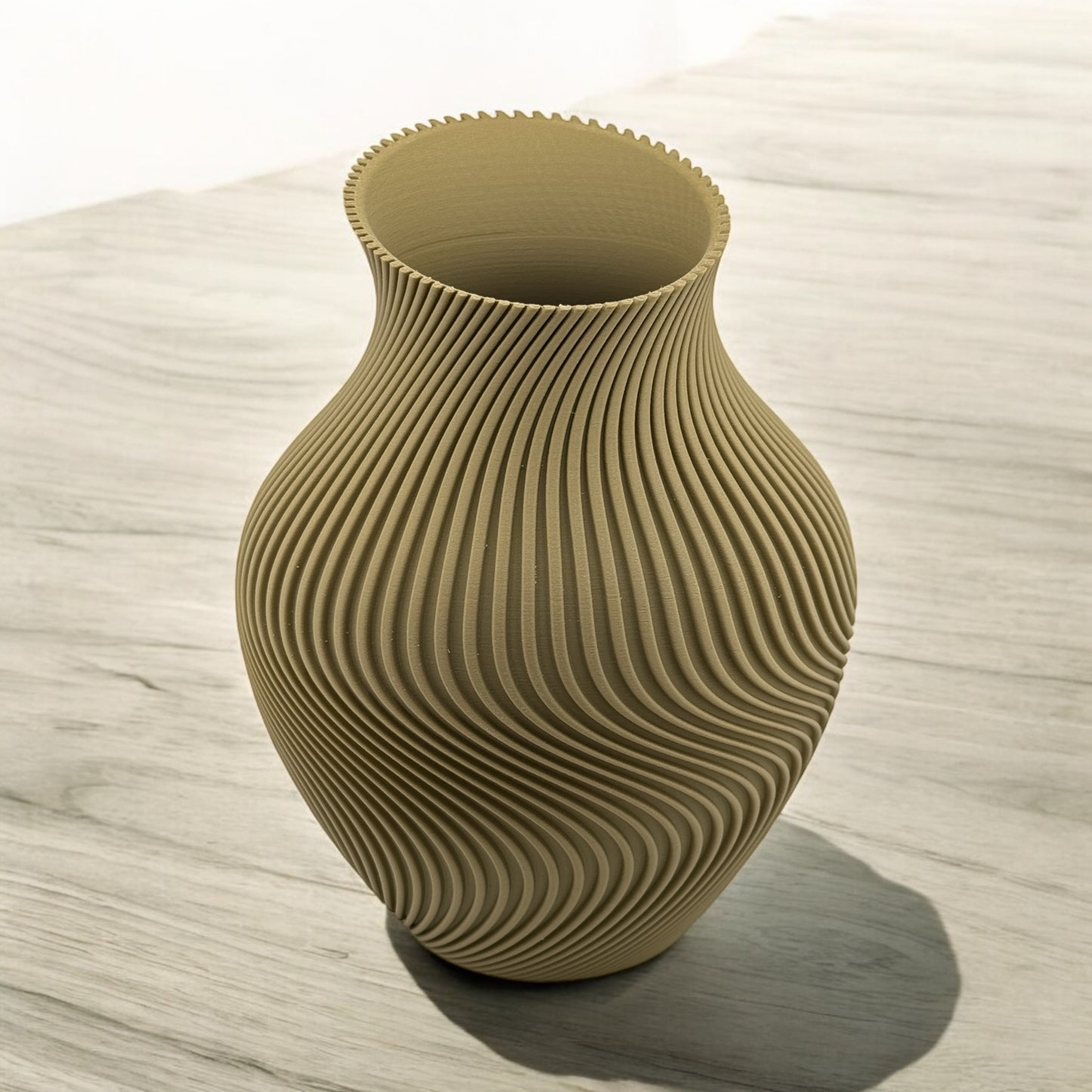 3D Printed Modern Wavy Vase
