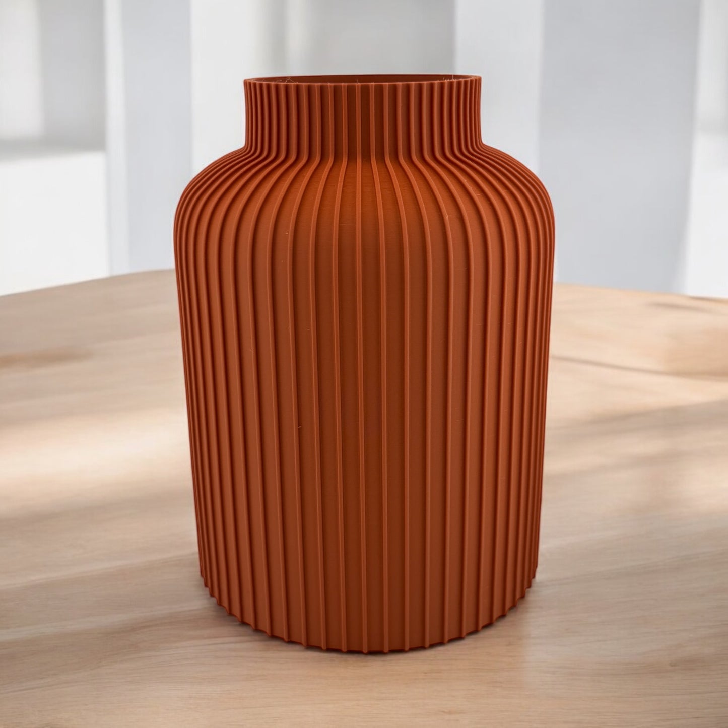 Ridged 3D Printed Vase