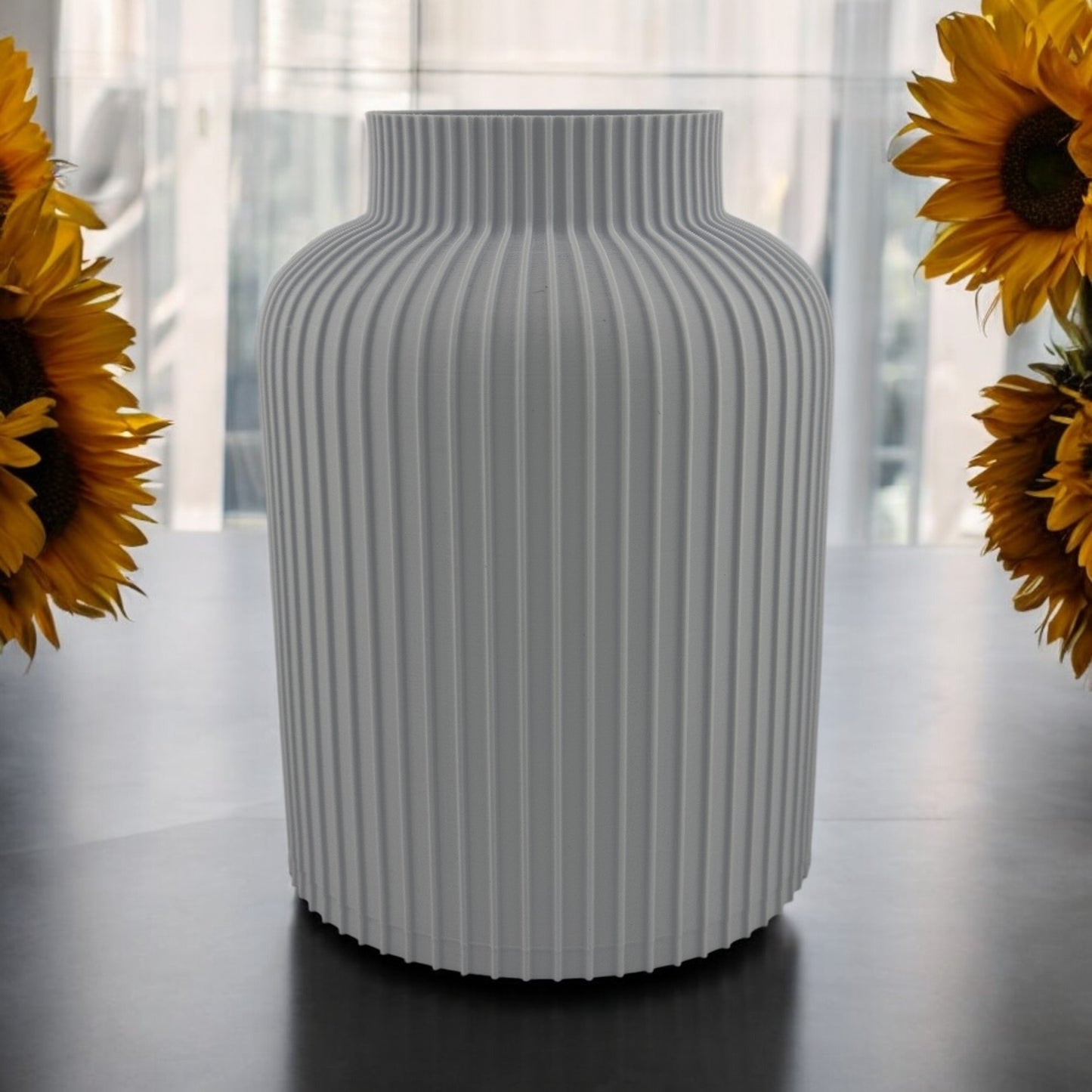 Ridged 3D Printed Vase