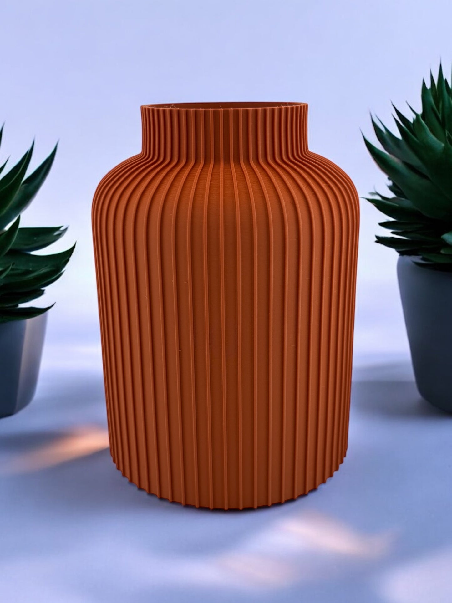 Ridged 3D Printed Vase