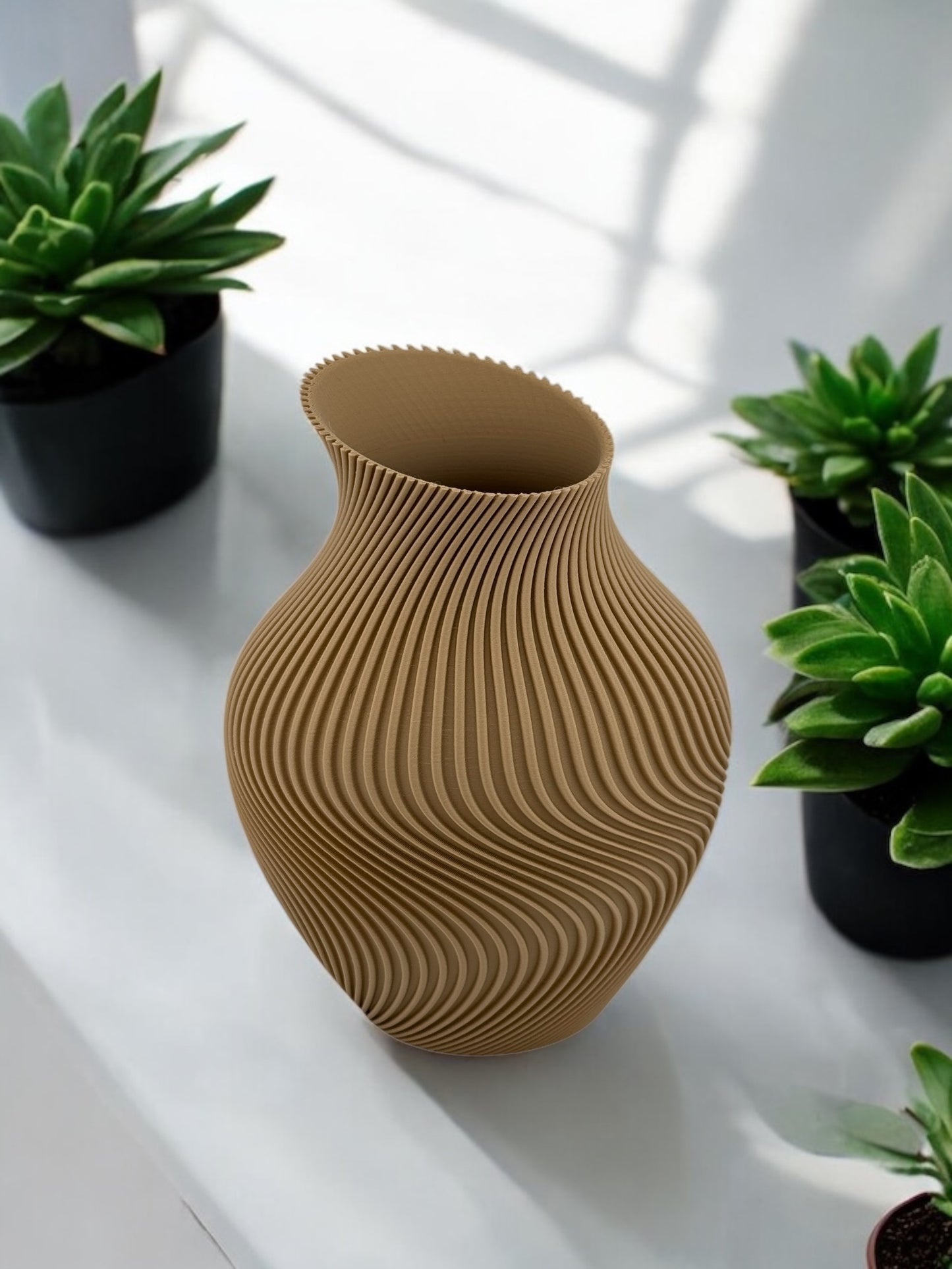 3D Printed Modern Wavy Vase