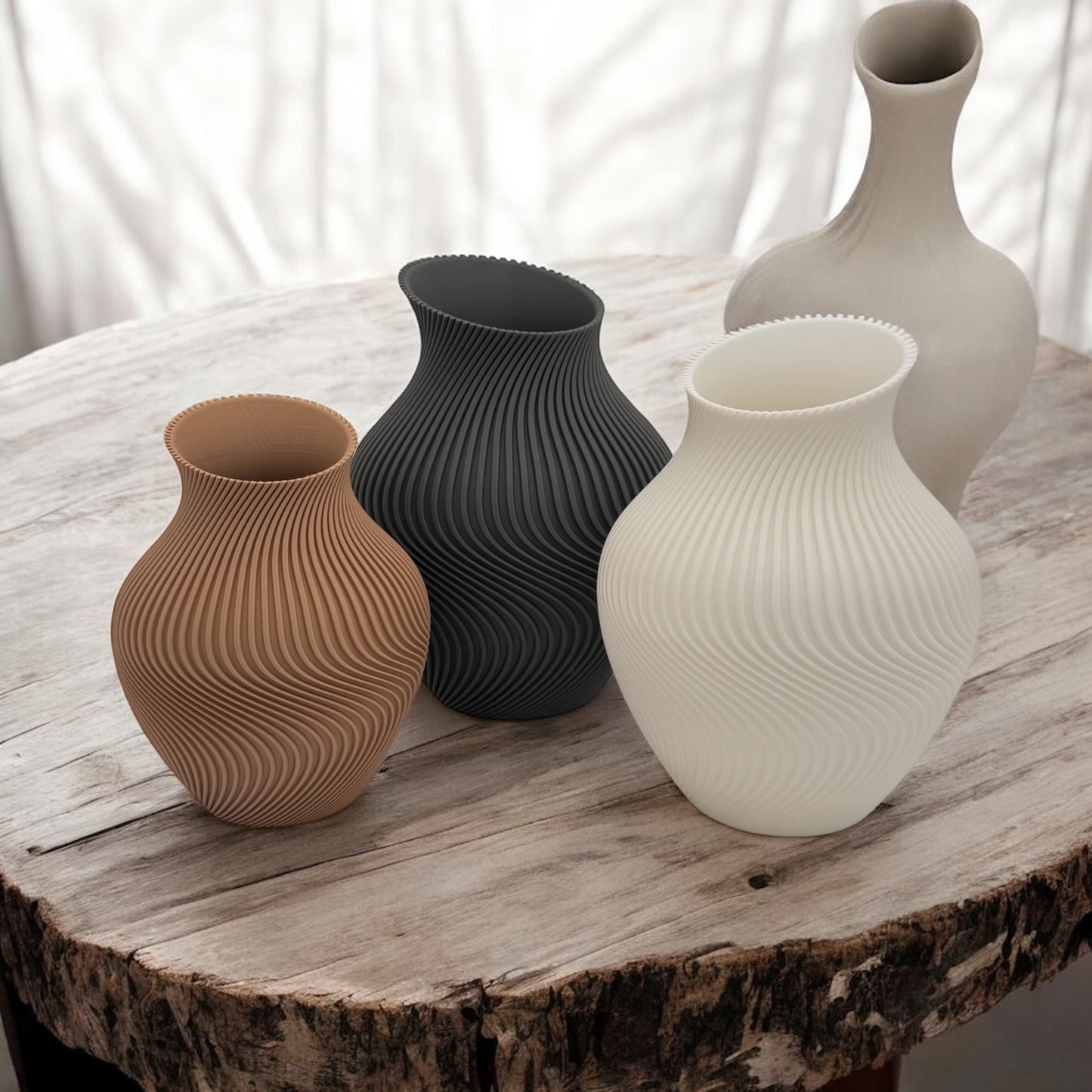 3D Printed Modern Wavy Vase