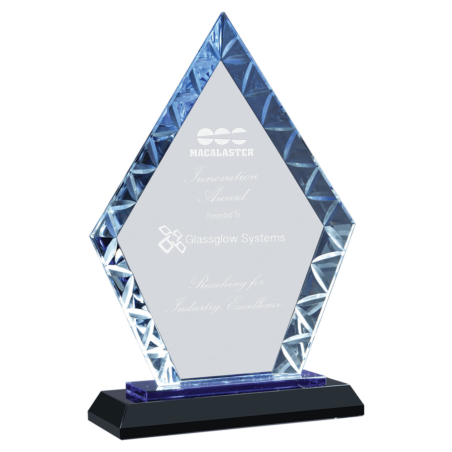 7 1/2" Diamond Accent Glass on Black Base