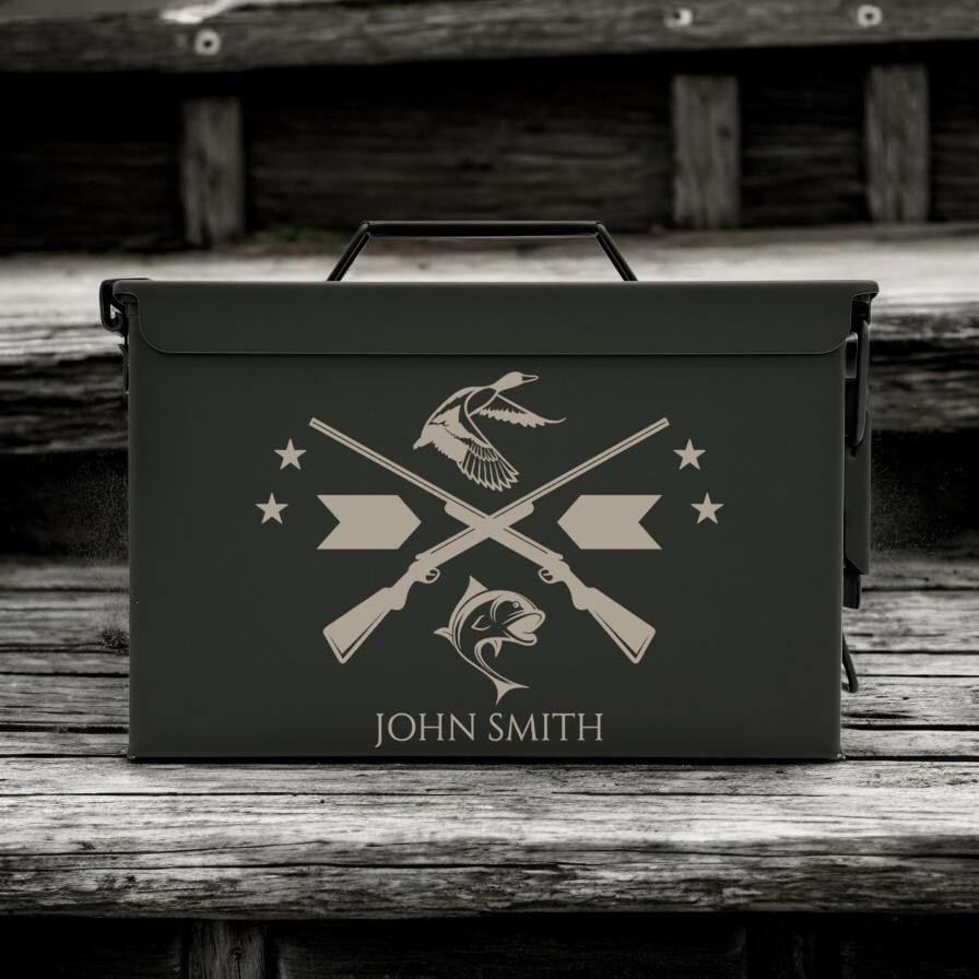 Authentic Engraved Hunting Ammo Can, Fathers day, Christmas Gifts for Men, Gift for Him, Hunter Gift,Dad Gift, Personalized Gift for Husband